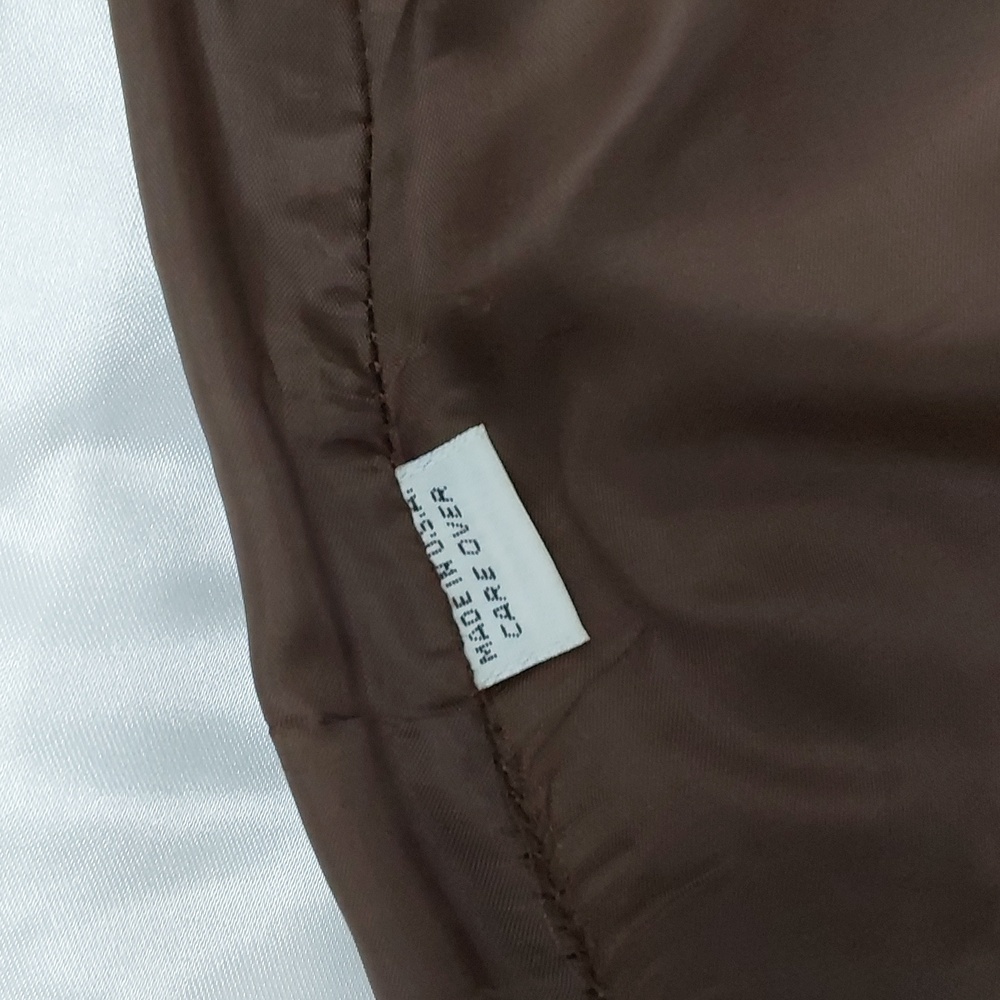 Ann Taylor Leather Mini Skirt Chocolate Brown, Fully Lined, Darted, Size 6 - Picture 13 of 15